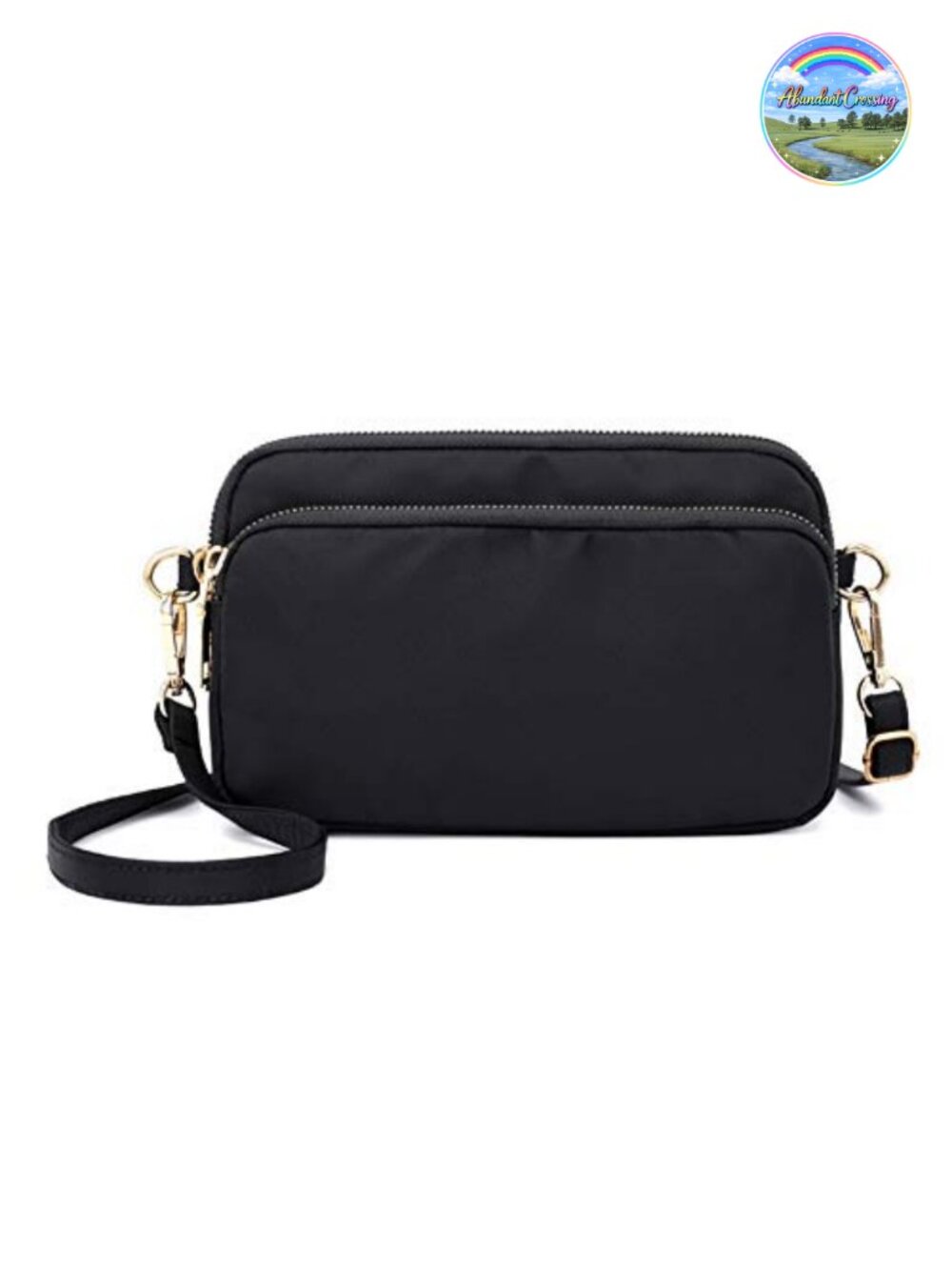 Nylon Crossbody Bag Lightweight Shoulder Satchel Multi Compartment Purse
